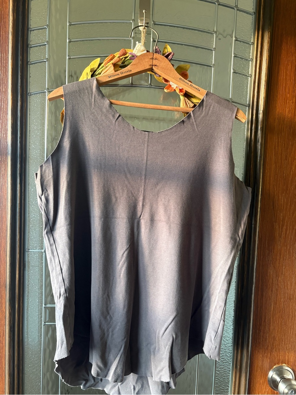 Planet 2 by Lauren G Sleeveless Women's Top in Charcoal Gray